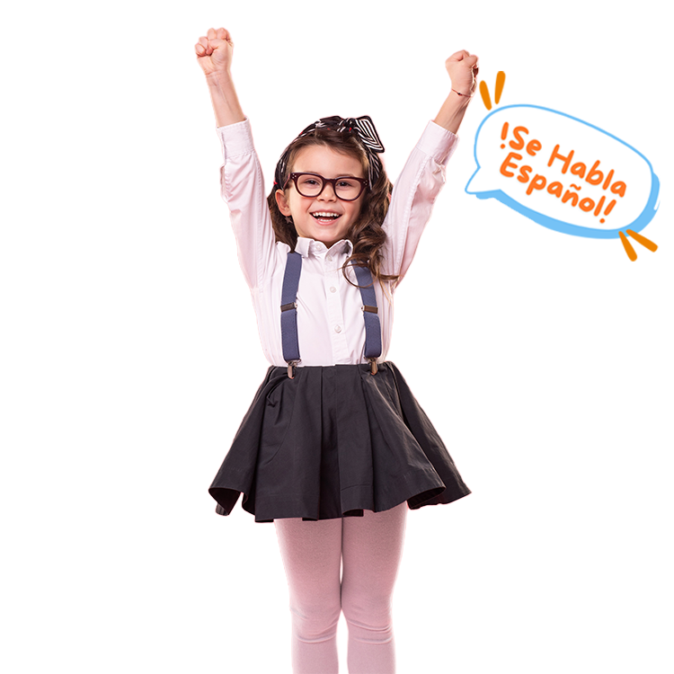 Girl with Glasses Cheering